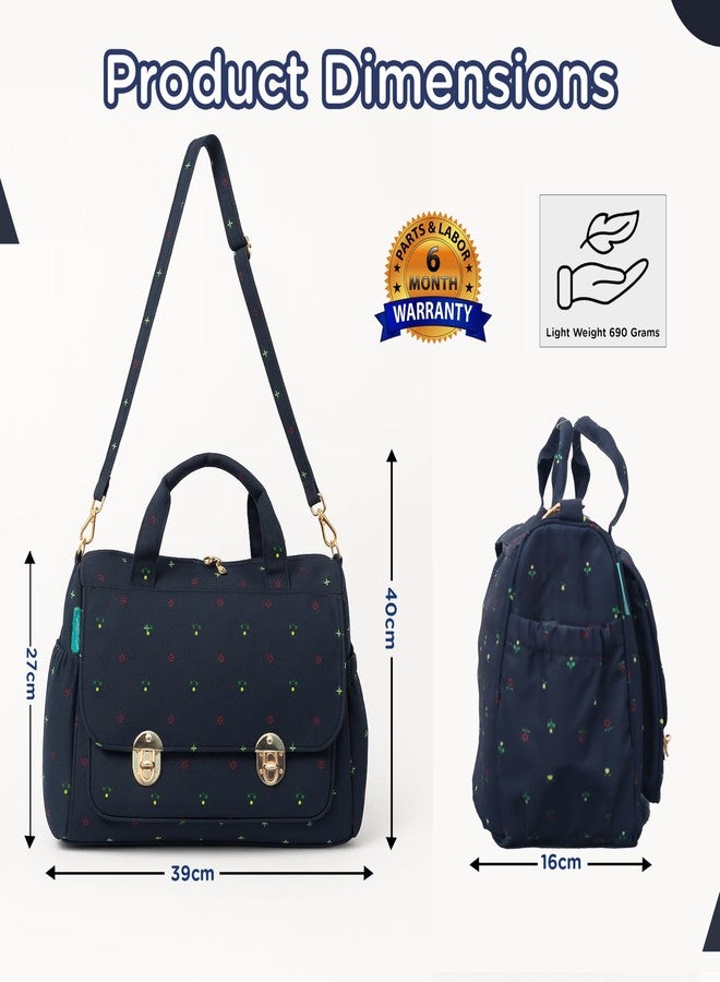 Motherly WOW Tote Diaper Bag for Mothers for Travel, Maternity Bag for Newborn Baby, Multiple Pocket Water Resistant Baby Bag (Blue Flower) - Image 2